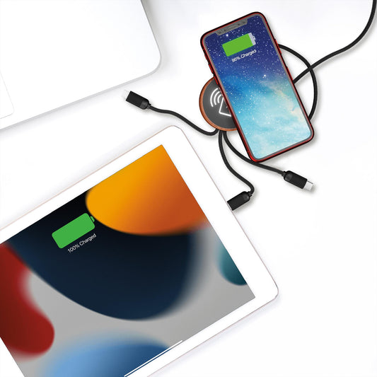 SCX Innovative Design™ 5-in-1 Bamboo 5W Wireless Charging Cable
