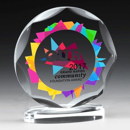 Round Scalloped Award - Laser Engraved