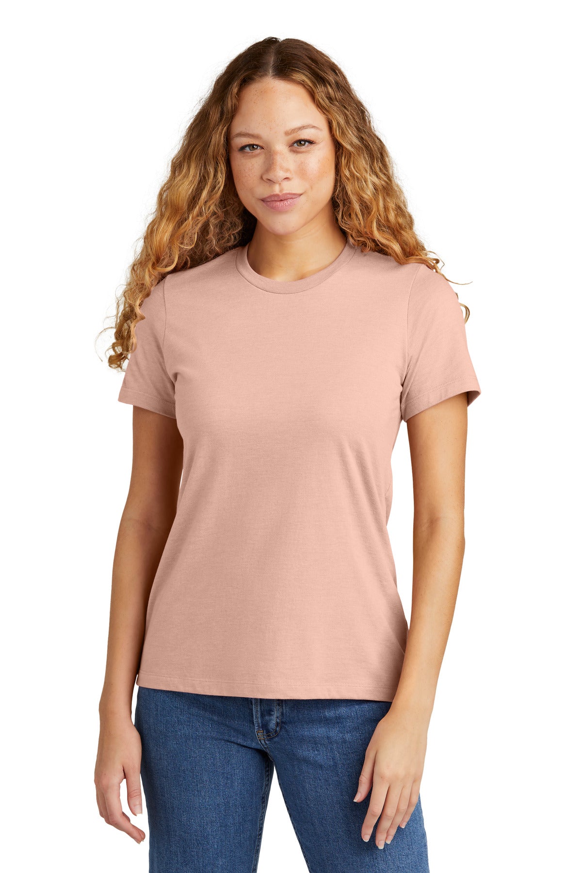 Front View of DustyRose Gildan Softstyle Women's CVC T-Shirt 64001LCVC  - S