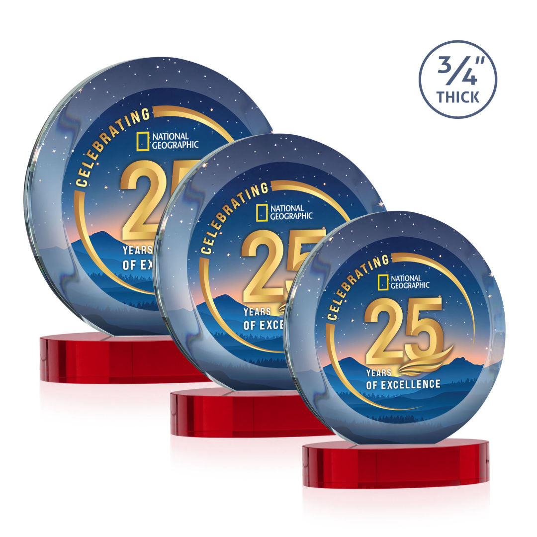 Gibralter Vividprint™ Award on Alberton Base - Red