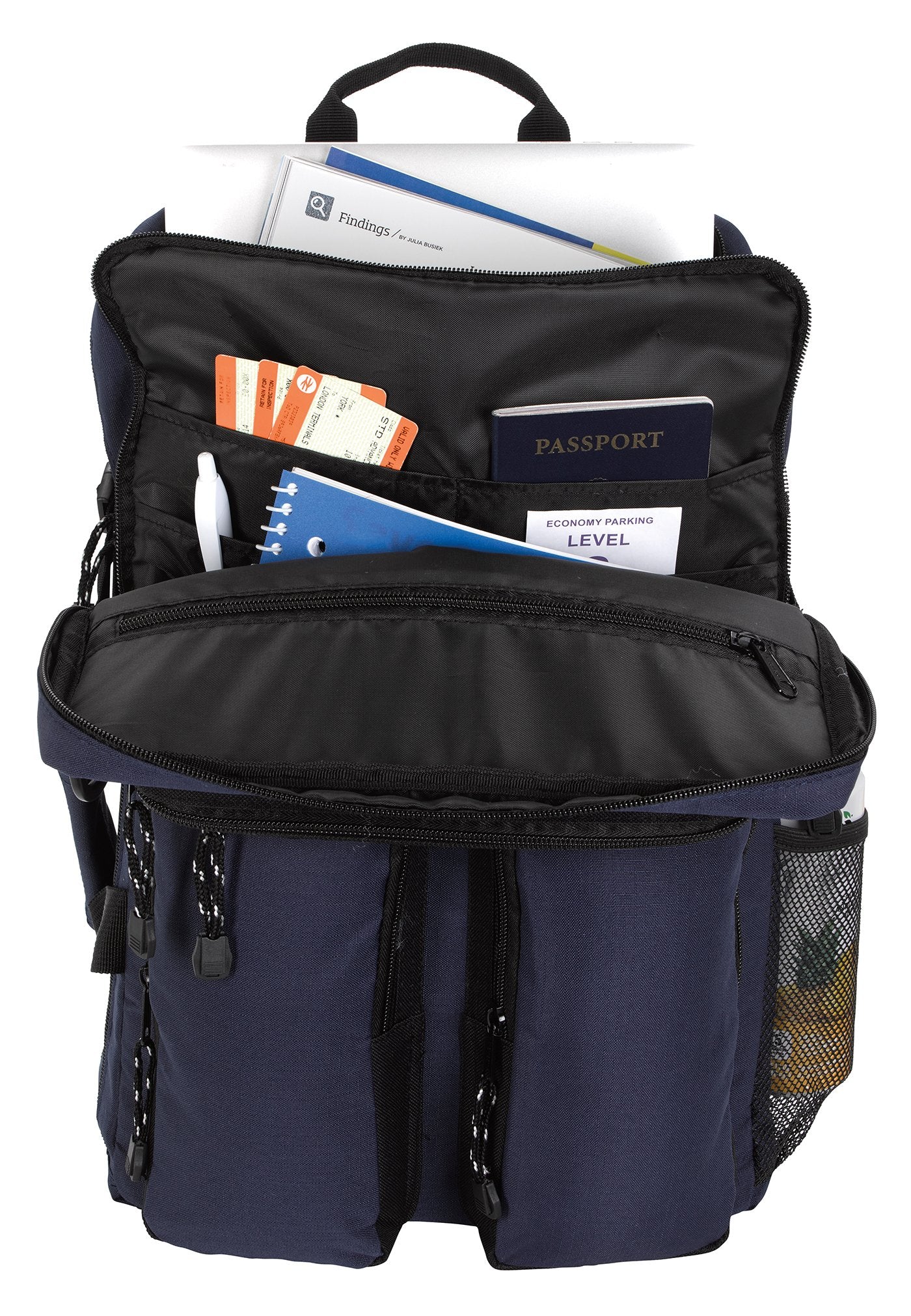 Front View of Black Atchison® RPET Ripstop Briefcase Backpack