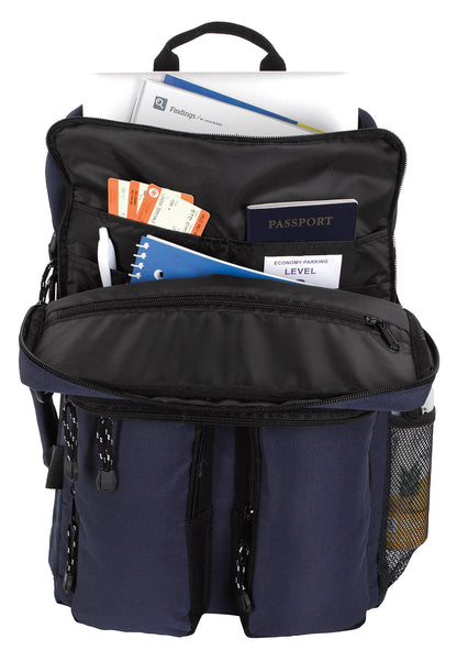 Front View of Black Atchison® RPET Ripstop Briefcase Backpack