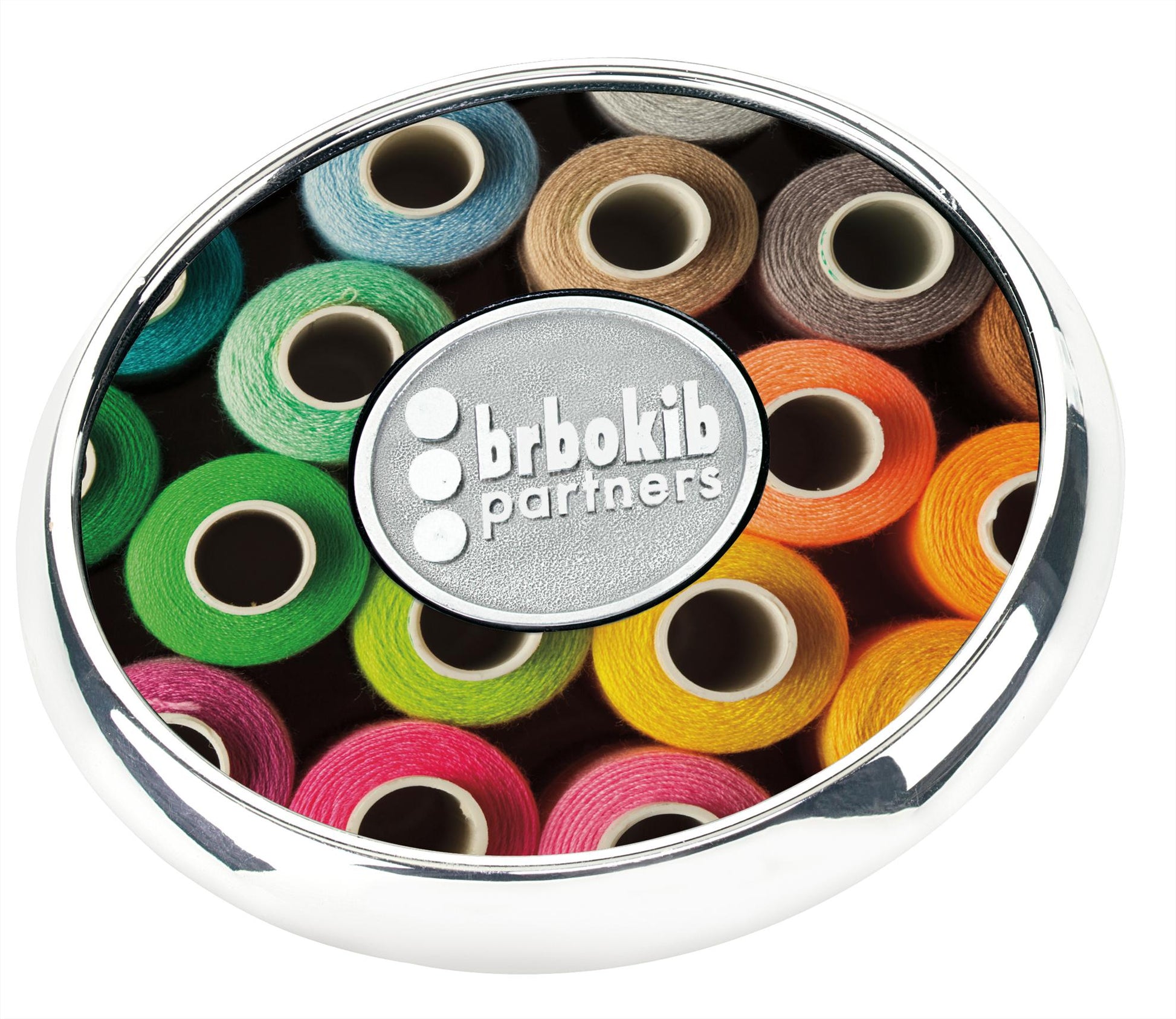 Front View of Black QC JAFFA® Round Zinc Coaster