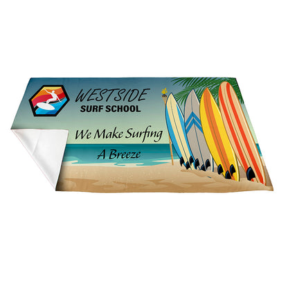 "THE SPACESAVER" 30" x 60" Full Color Ultra-Thin Recycled RPET Polyester Beach/Yoga Towel