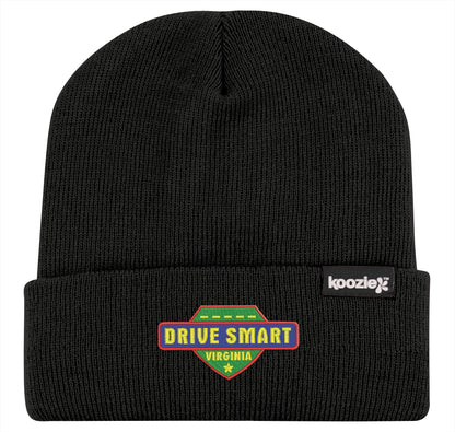 Front View of Black Koozie® Cuff Beanie