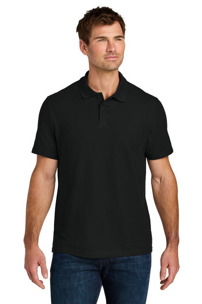Front View of Black Gildan Softstyle Pique Polo 64800  - S
