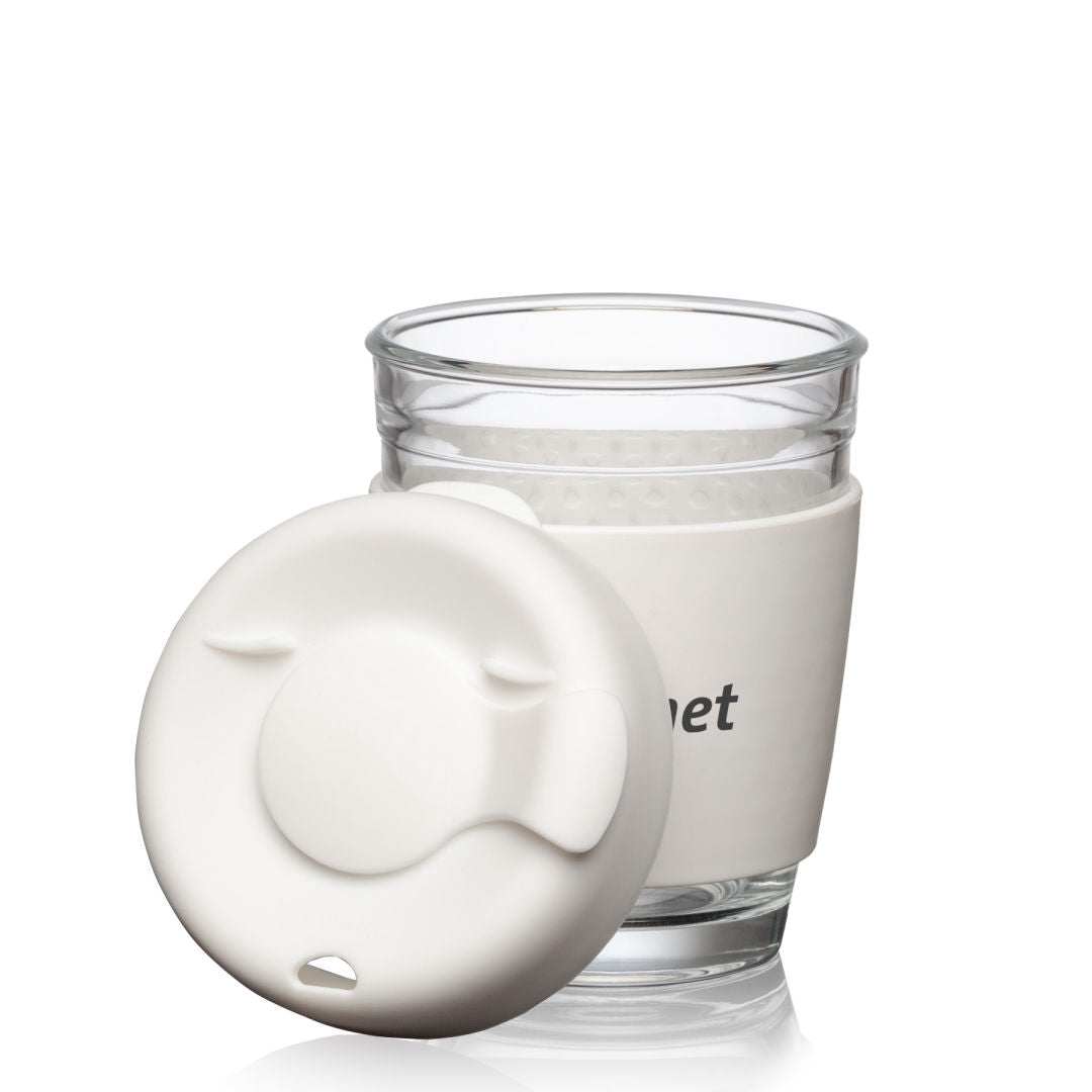 Retiro Borosilicate Glass Tumbler w/Silicone Lid - 8oz