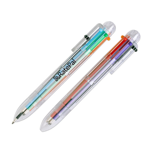 Clear Six Color Pen with Clear Tube