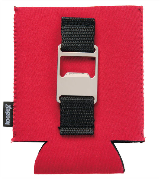 Front View of Red Koozie® Bottle Opener Can/Bottle Cooler