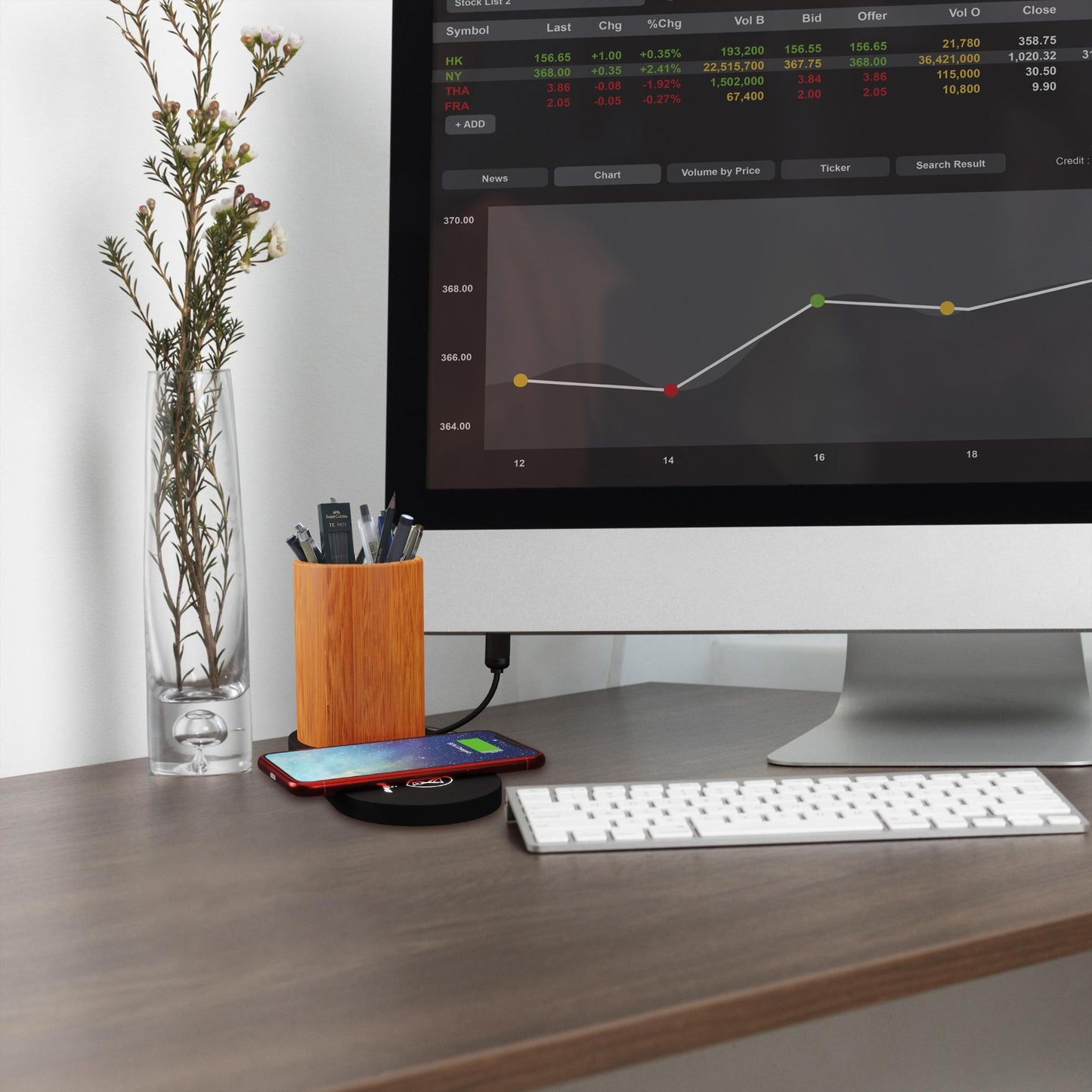 SCX Innovative Design™ Desk Organizer with 10W Charging Base