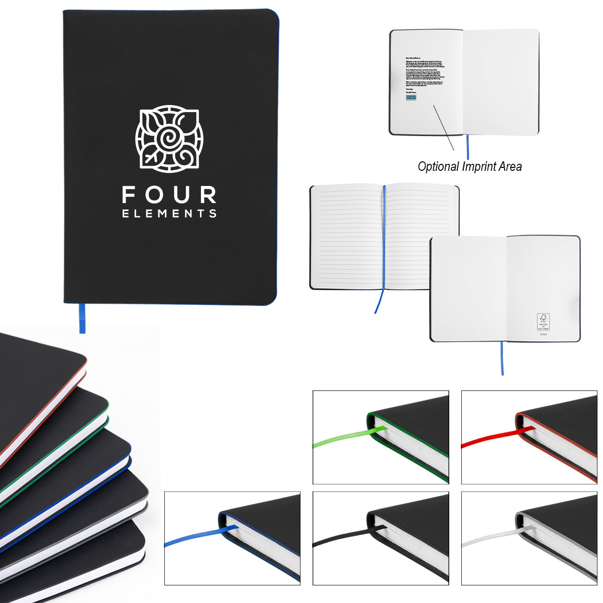 FSC BLACK WITH BLACK Olivia rPET Journal