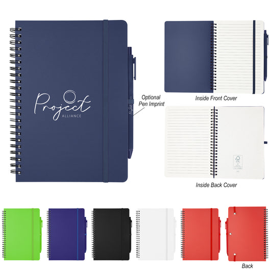 FSC BLACK REPREVE® Recycled Spiral Notebook with Pen