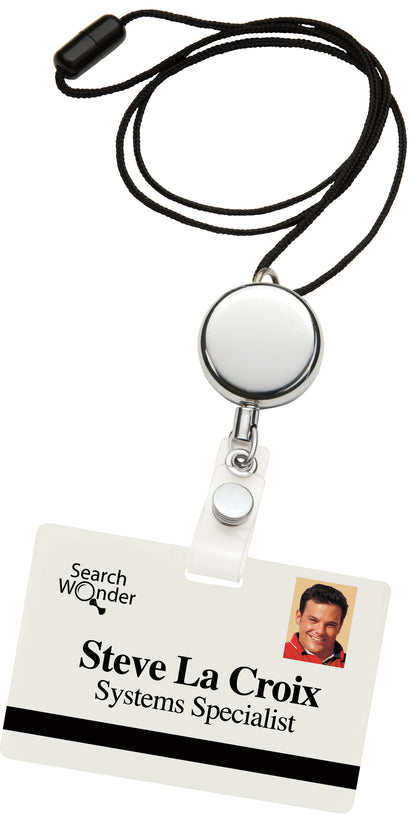 Front View of Silver Dual Function Metal Badge Holder