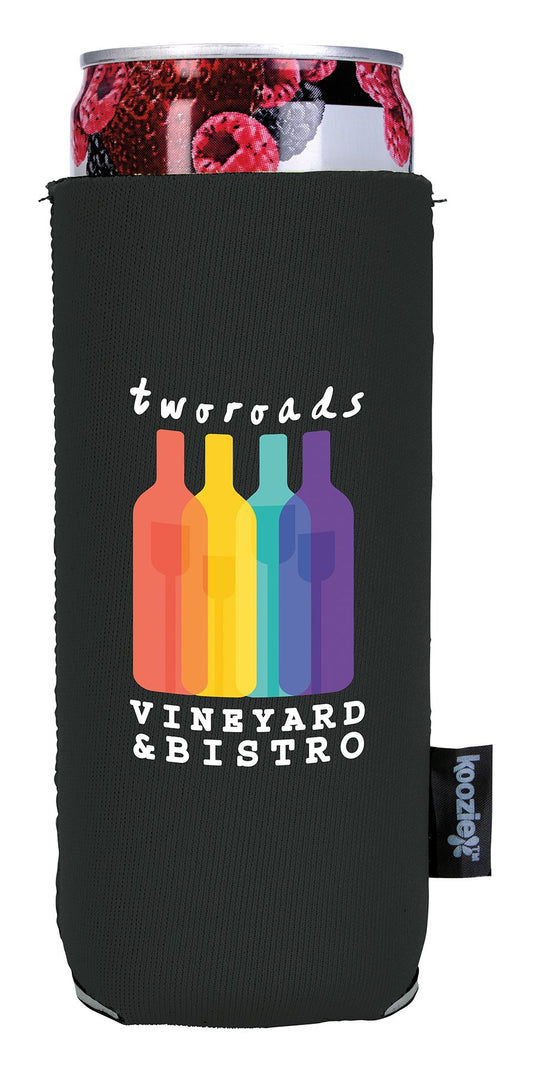 Front View of Black Koozie® Slim Collapsible Neoprene Can Cooler