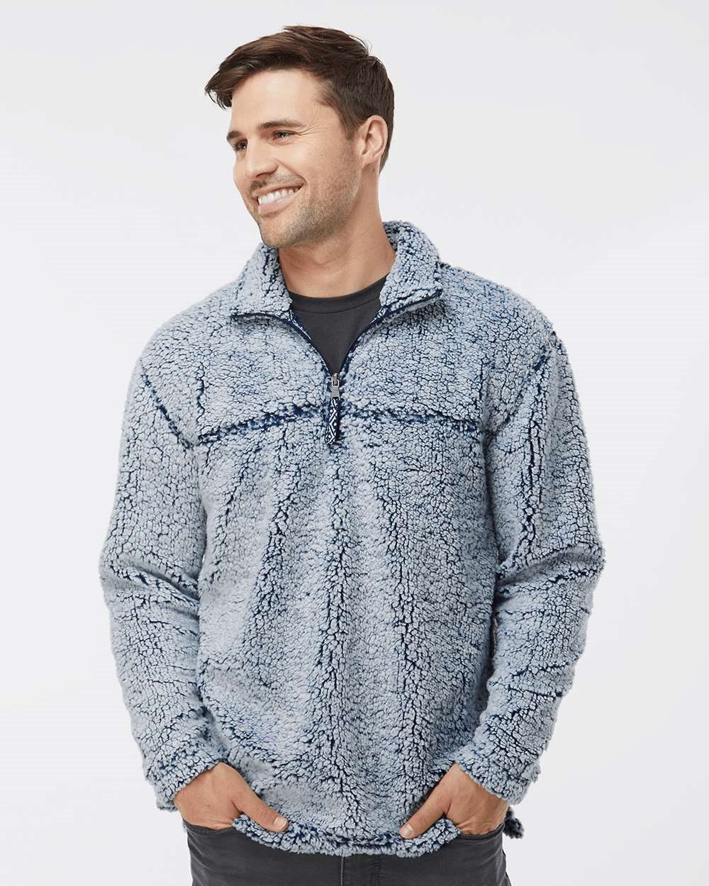 Unisex Sherpa Fleece Quarter-Zip Pullover - Q10