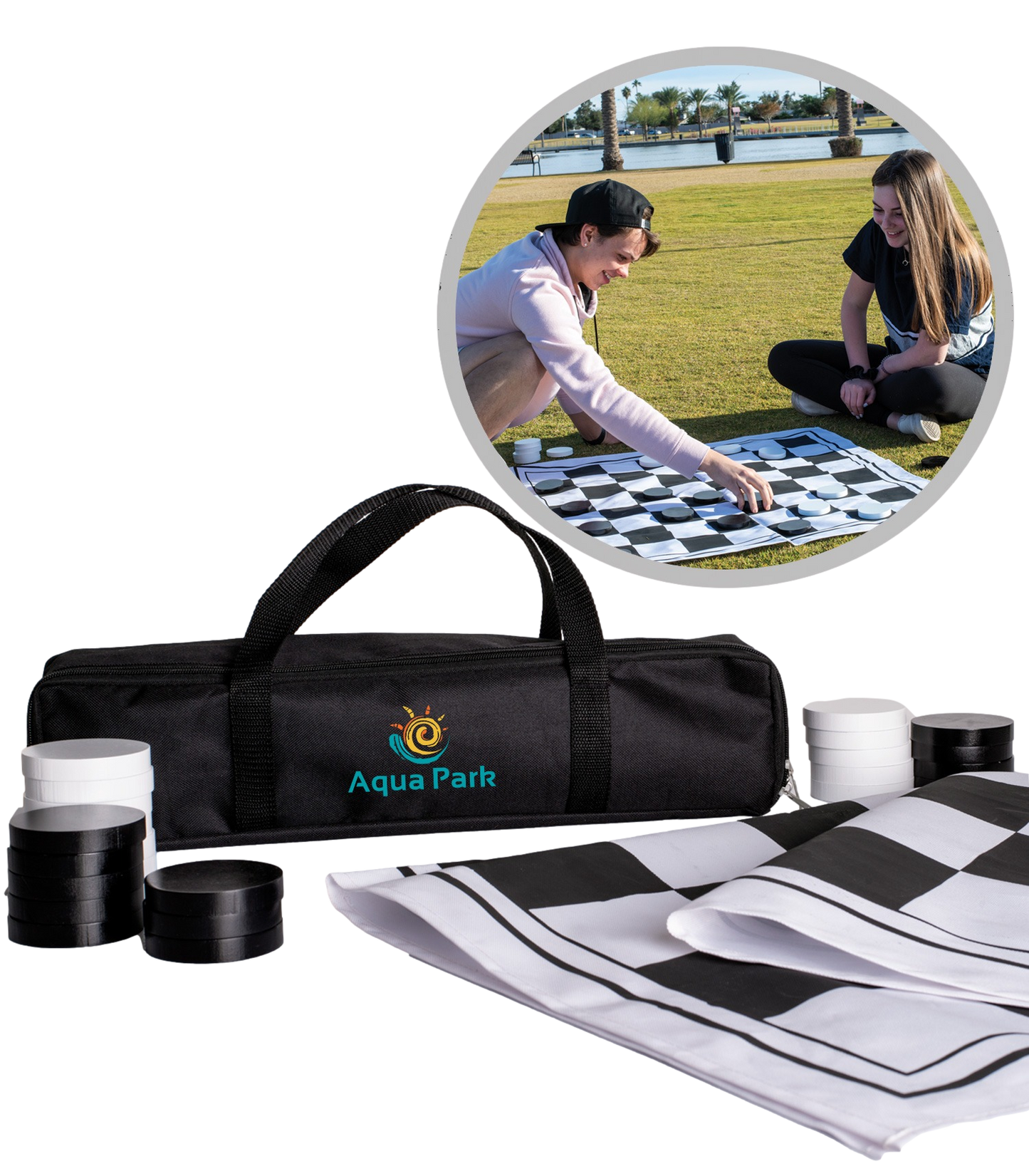 Black / White Discs Giant Checkers Game