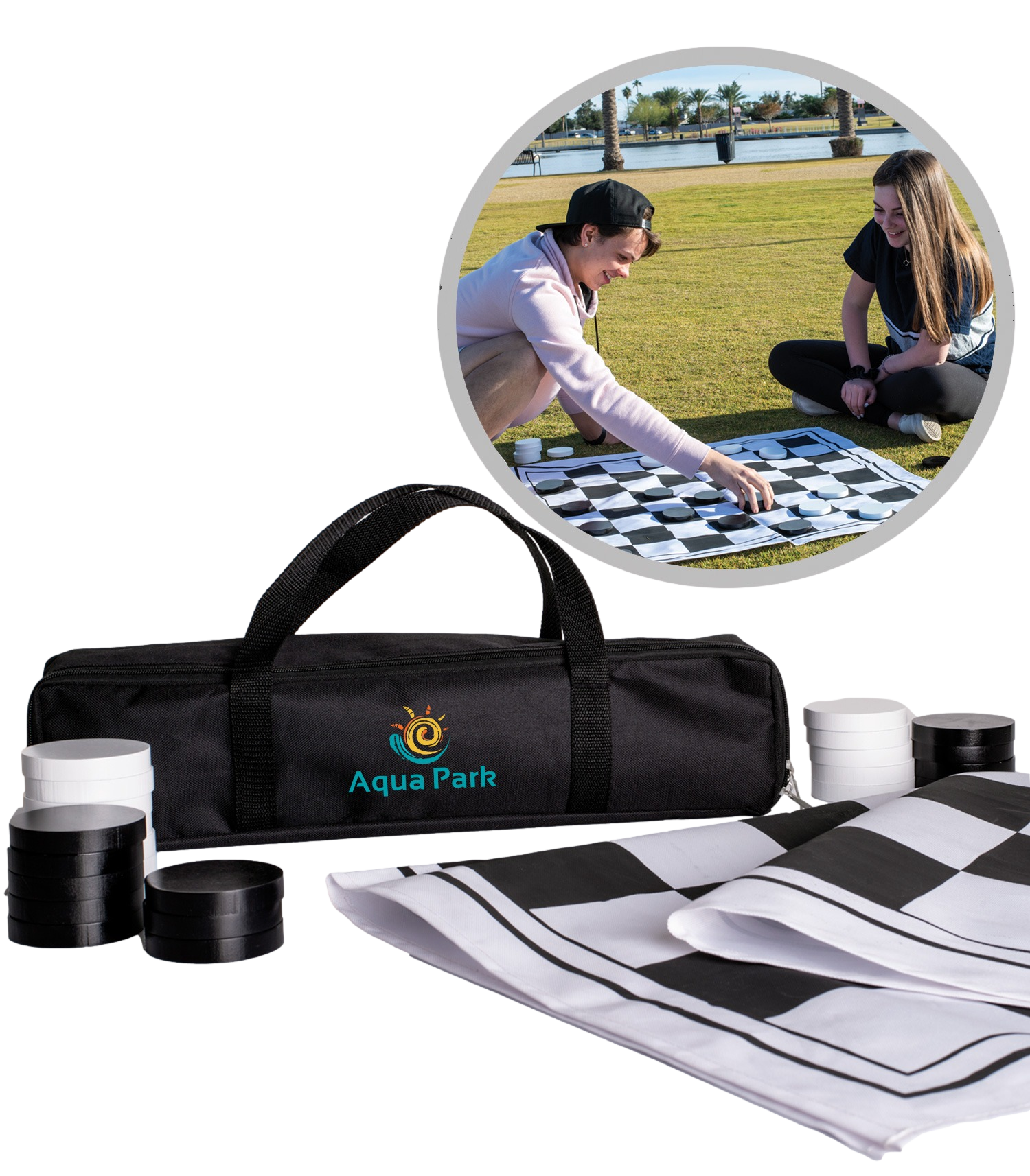 Black / White Discs Giant Checkers Game