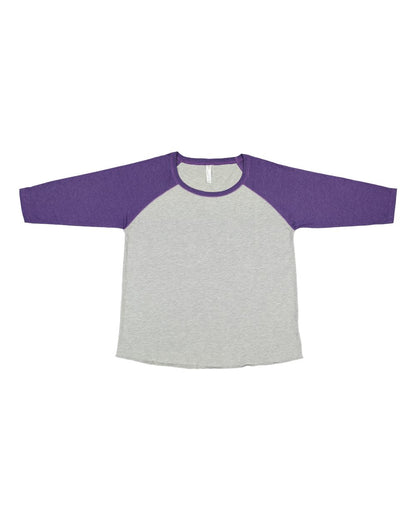 Women's Curvy Collection Baseball Three-Quarter Sleeve Tee - 3830