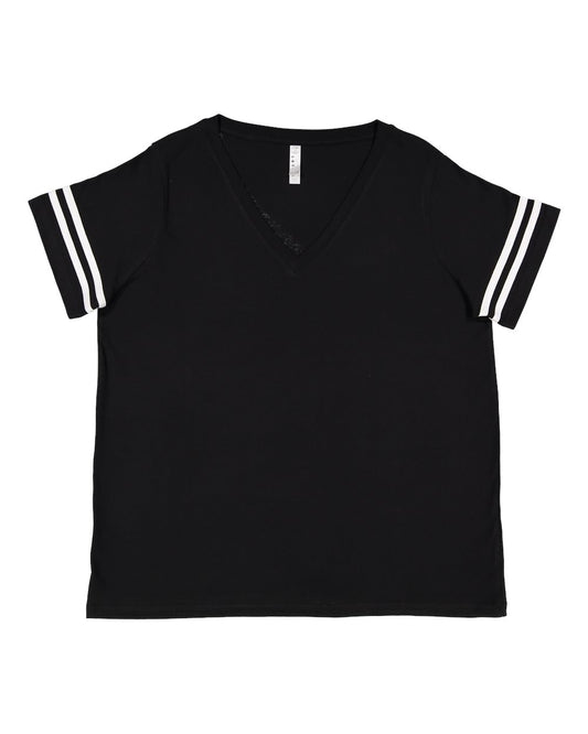 Women's Curvy Collection Vintage Football T-Shirt - 3837