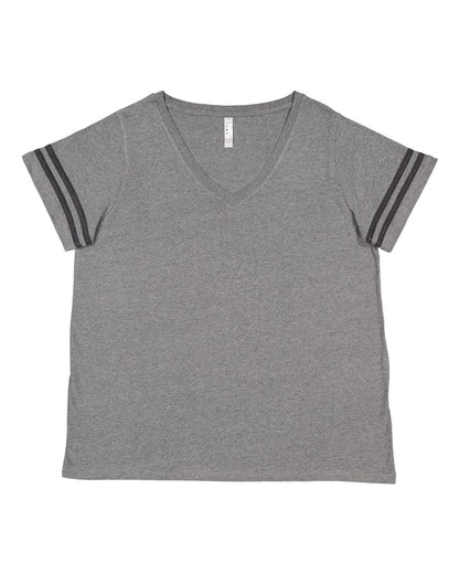 Women's Curvy Collection Vintage Football T-Shirt - 3837