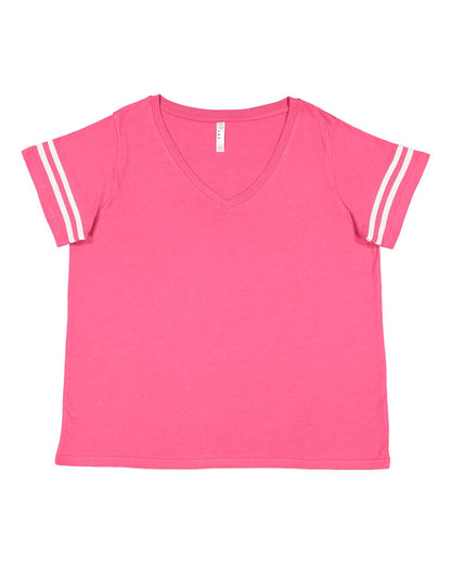 Women's Curvy Collection Vintage Football T-Shirt - 3837