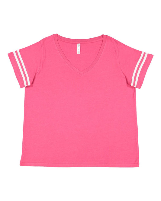 Women's Curvy Collection Vintage Football T-Shirt - 3837