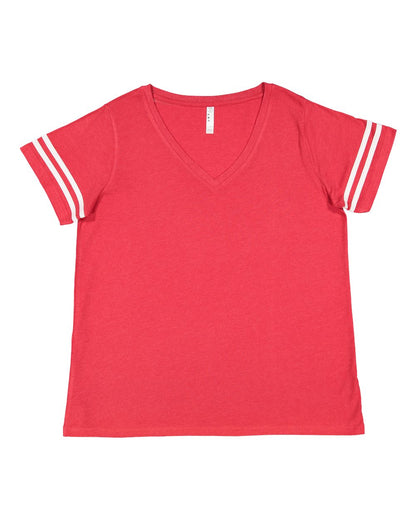 Women's Curvy Collection Vintage Football T-Shirt - 3837