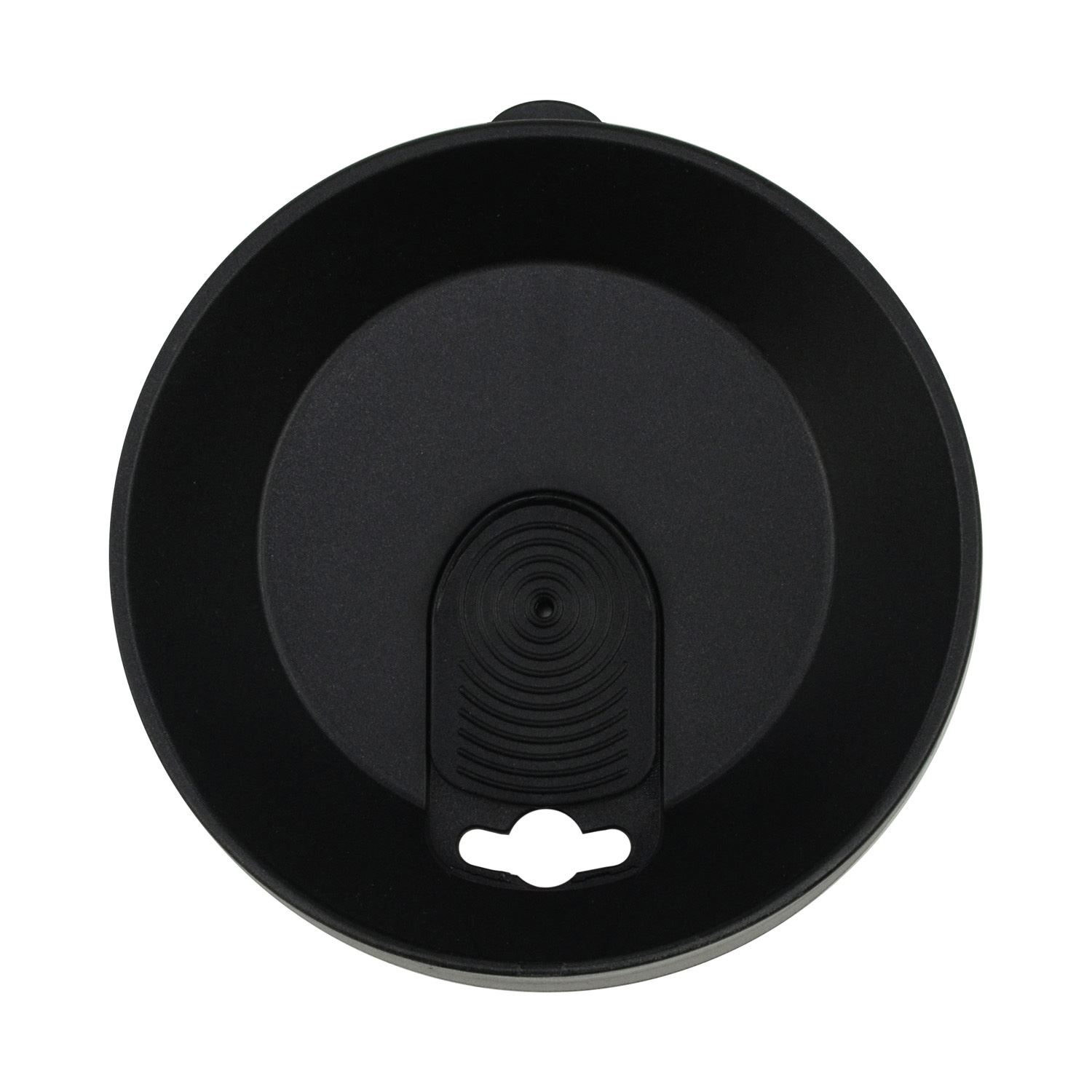 Front View of Clear Mug/Black Lid Good Value™ Orbit Mug - 15 oz.