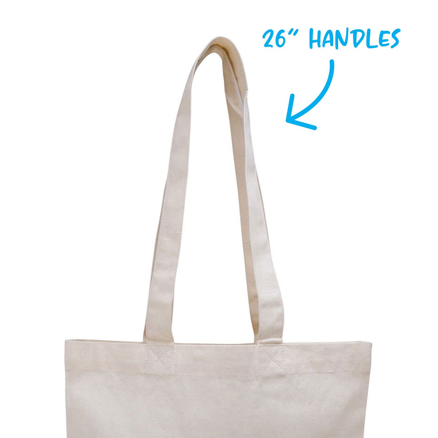Front View of Natural V Natural Organic Flat Tote