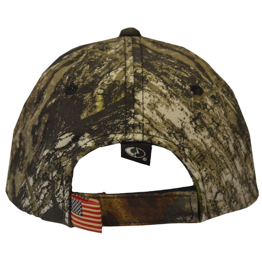 Rear View of Mossy Oak Breakup Camo Patriotic Cap