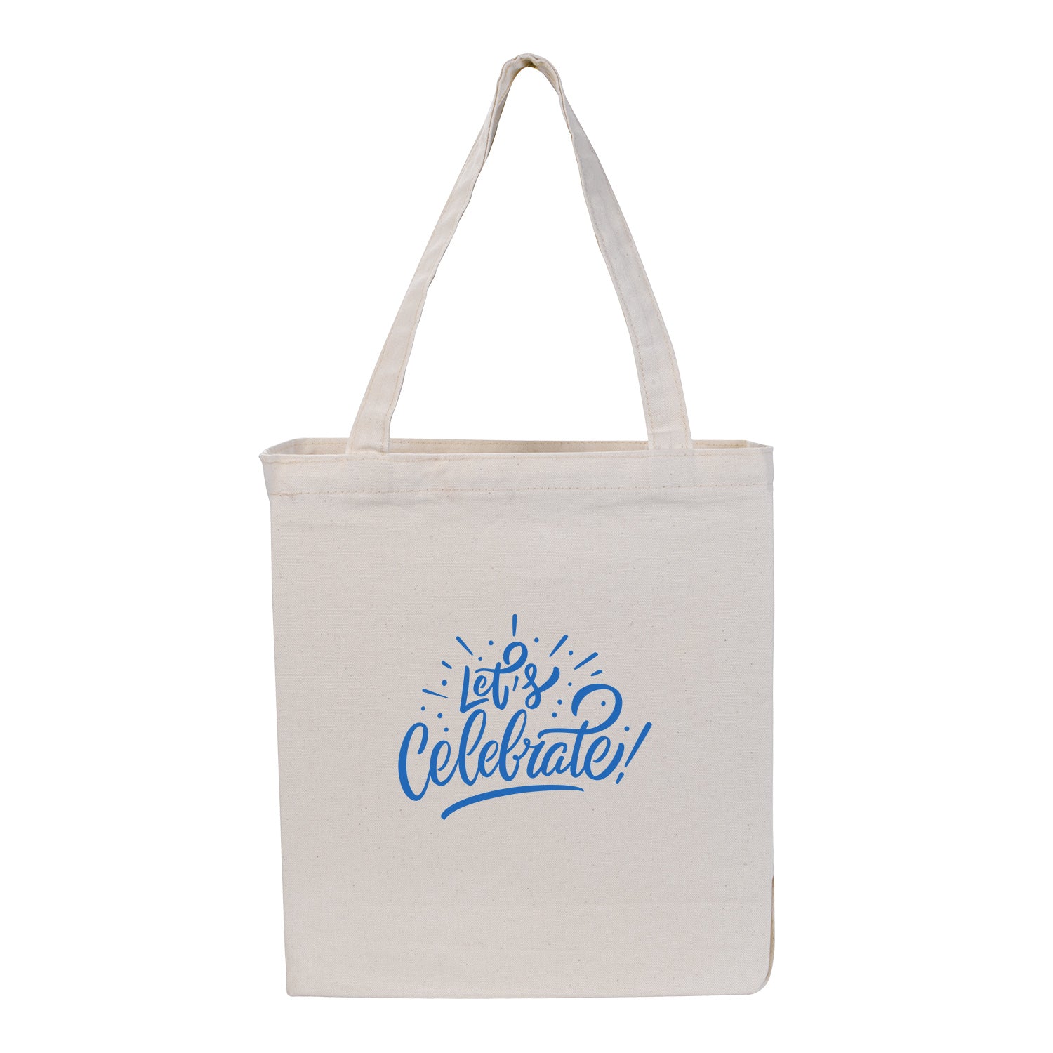 Front View of Natural Patriotic Gusseted Cotton Tote