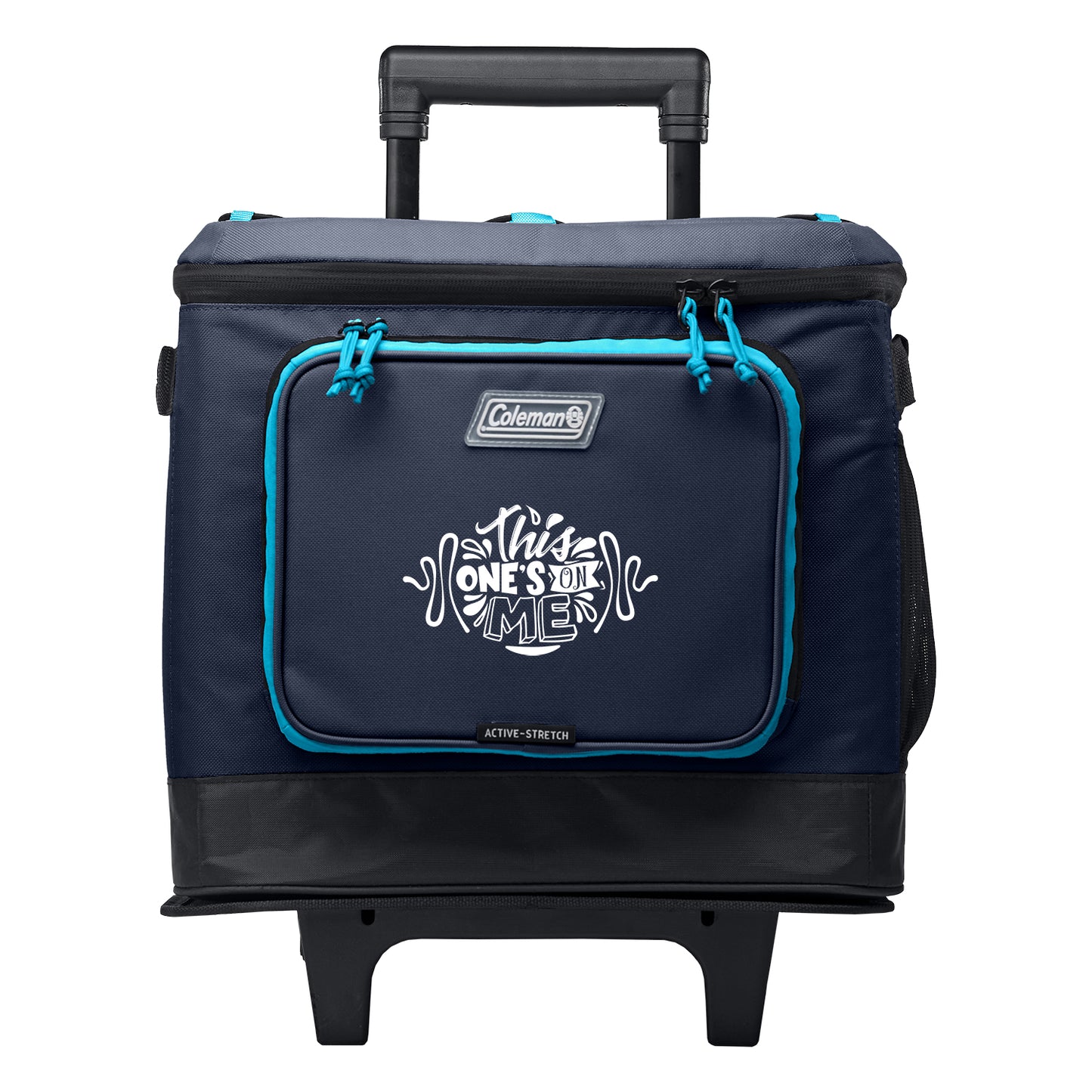 Front View of Blue Coleman® XPAND™ 42-Can Wheeled Soft Cooler
