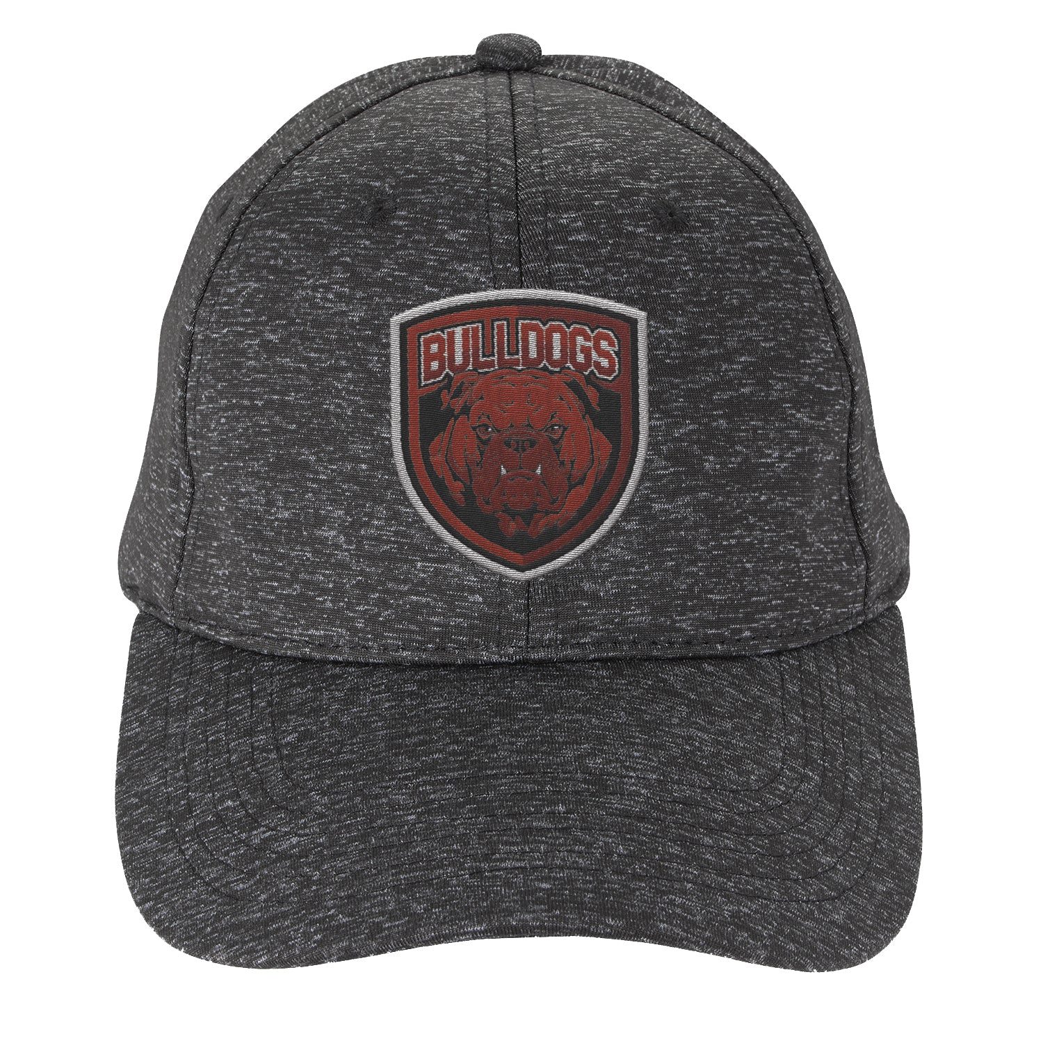 Front View of Black Heathered Cap
