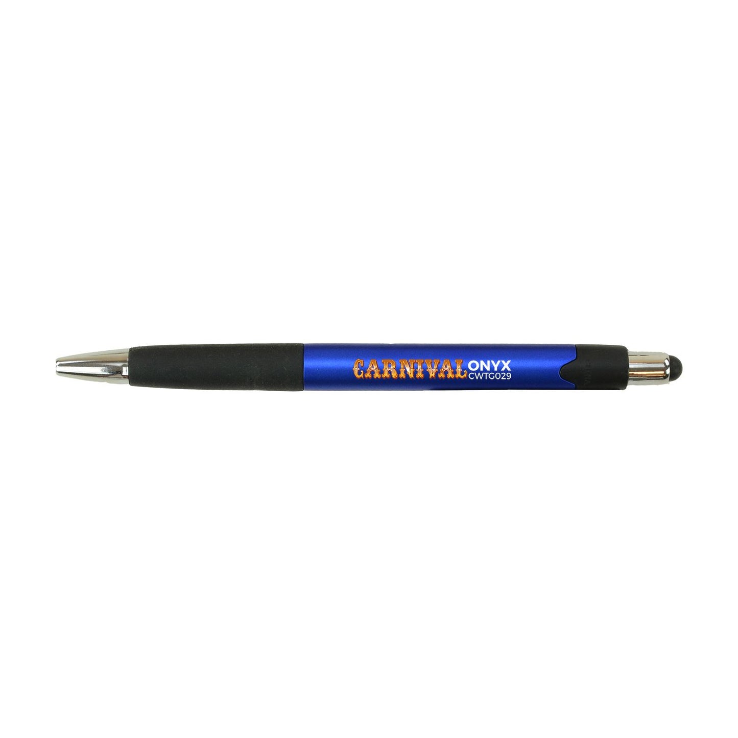 Front View of Aqua with Black Ink Good Value™ Carnival Stylus Ocean RPP Pen