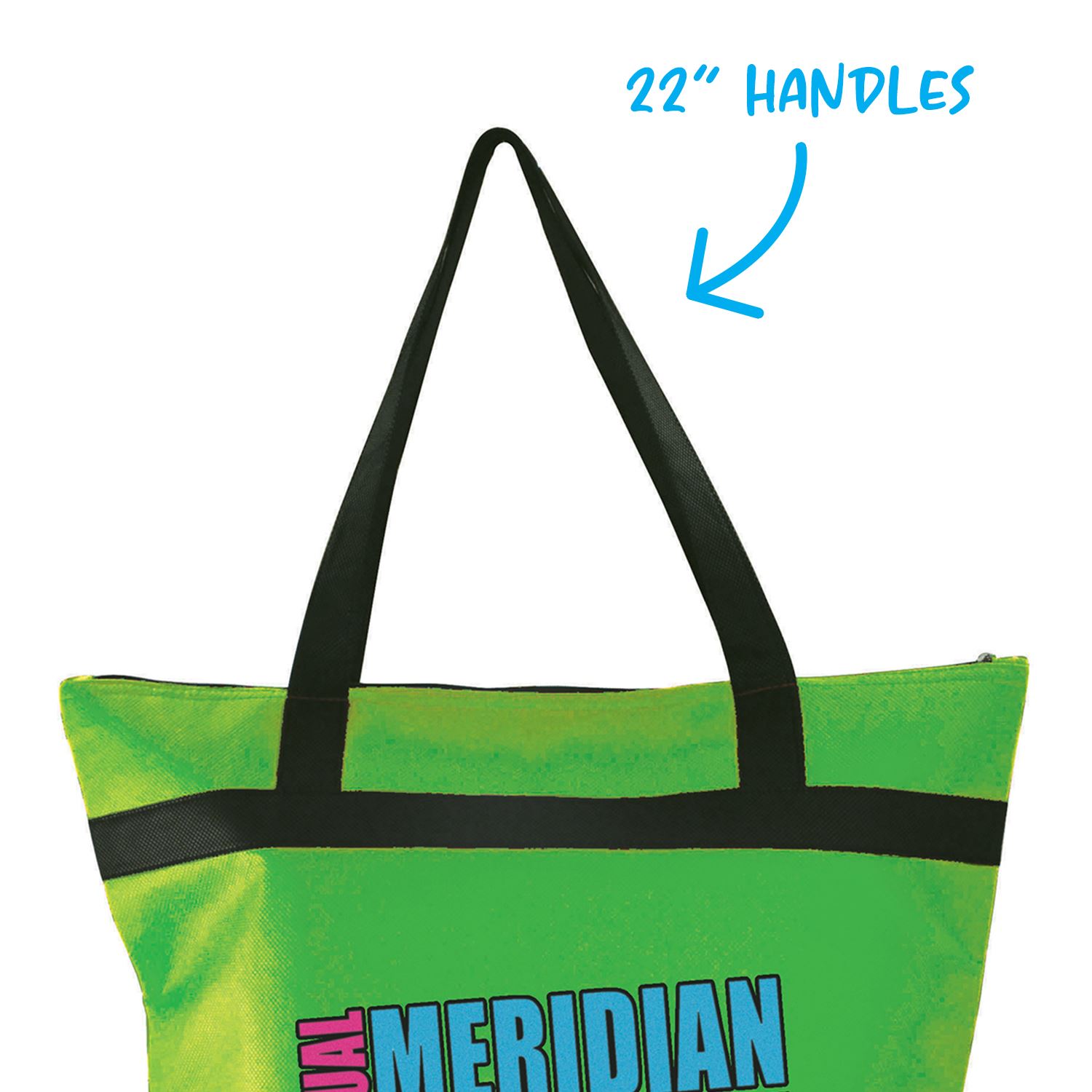 Front View of Blue Insulated Shopper Tote
