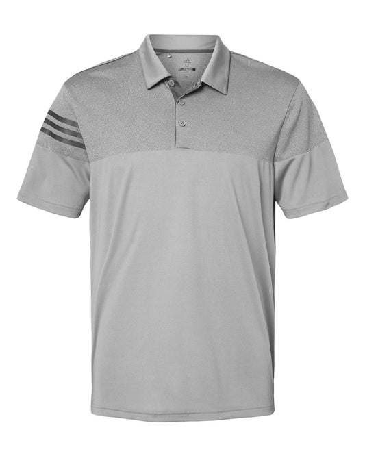 Men's Heathered 3-Stripes Colorblocked Polo - A213