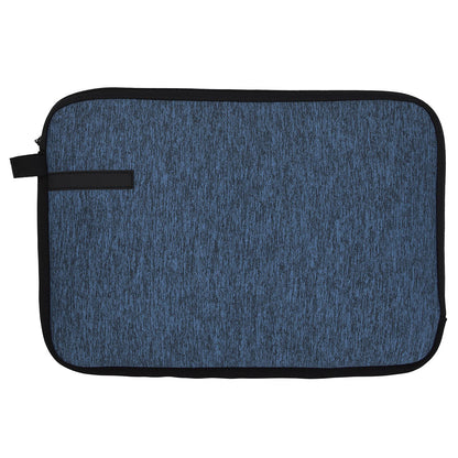 Front View of Blue Good Value™ Heather 15" Laptop Sleeve