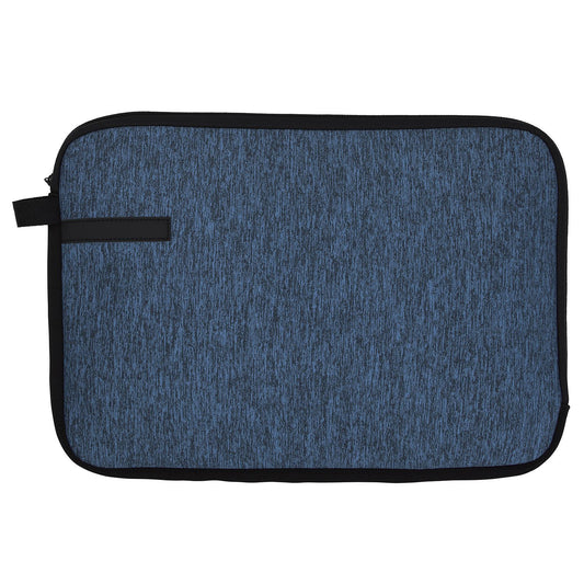 Front View of Blue Good Value™ Heather 15" Laptop Sleeve