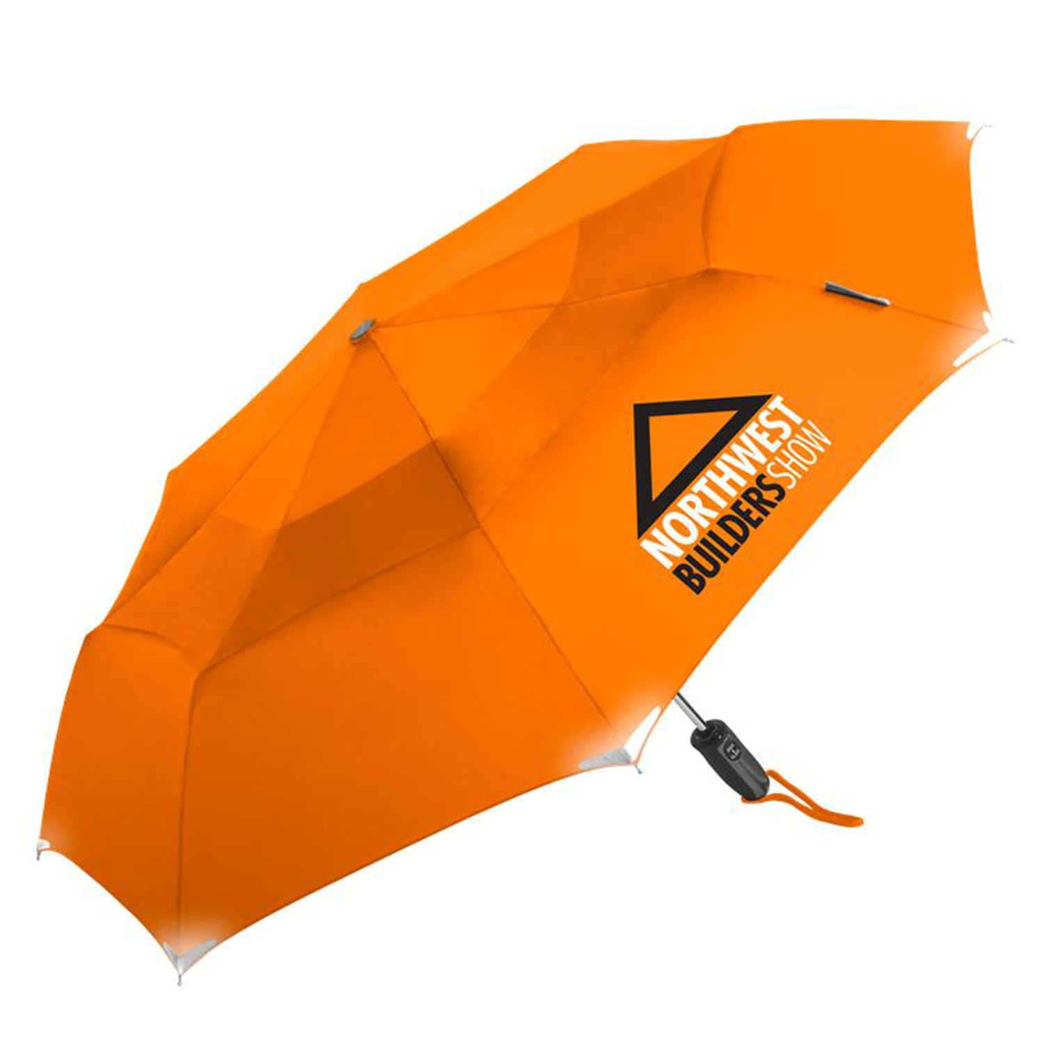 Front View of Black Shed Rain™ Walksafe® 42" Vented Auto-Open/Close Compact Umbrella