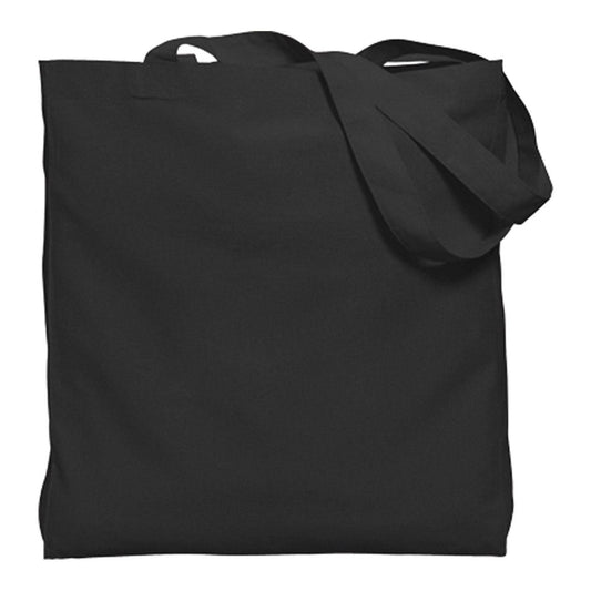 Front View of Black Good Value™ Colored Gusseted Economy Tote