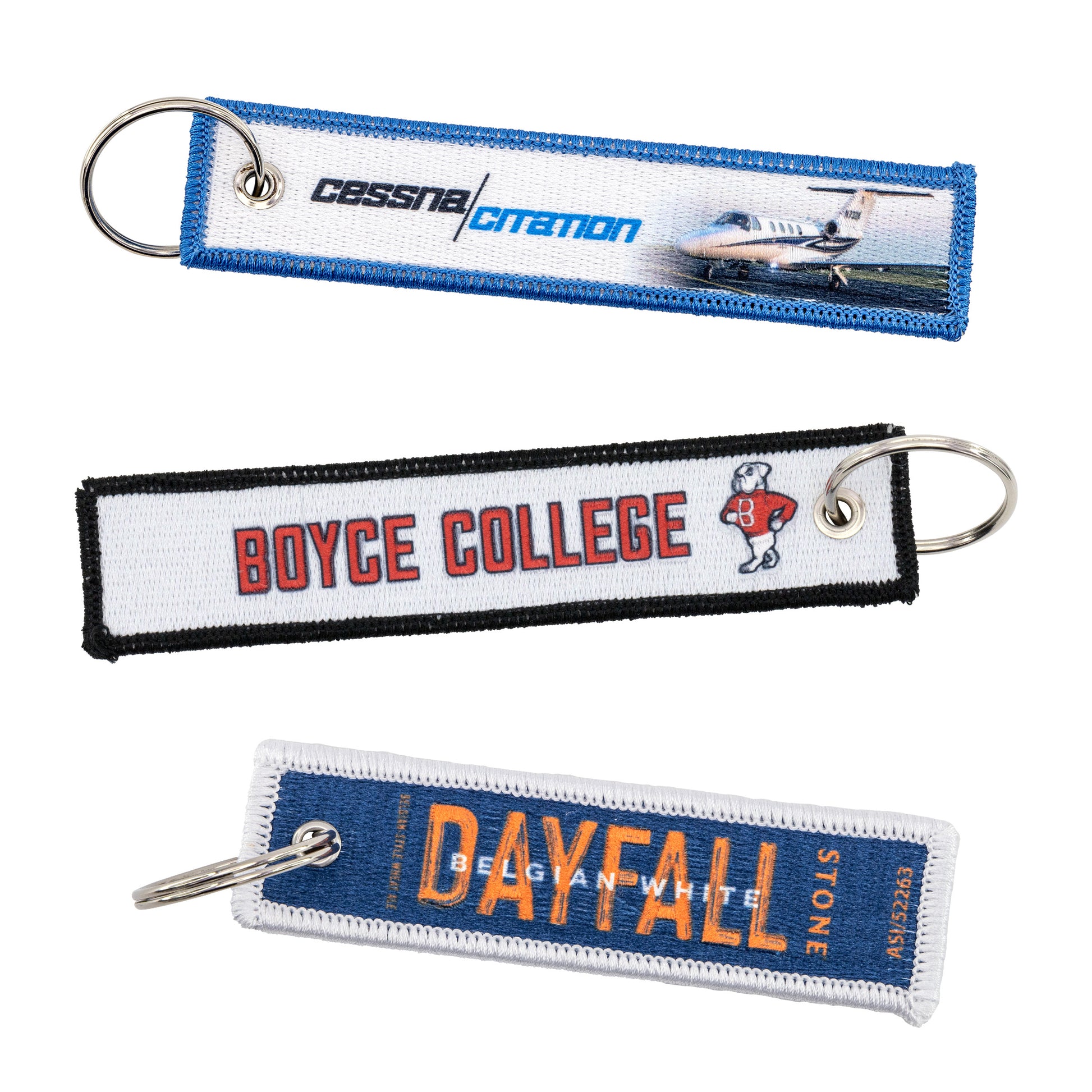 Pin Pointe Embroidered Flight Keytag 4"