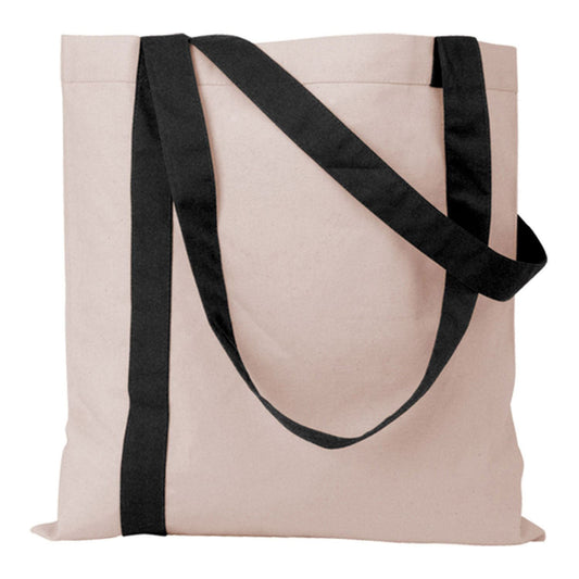 Front View of Black Striped Economy Tote