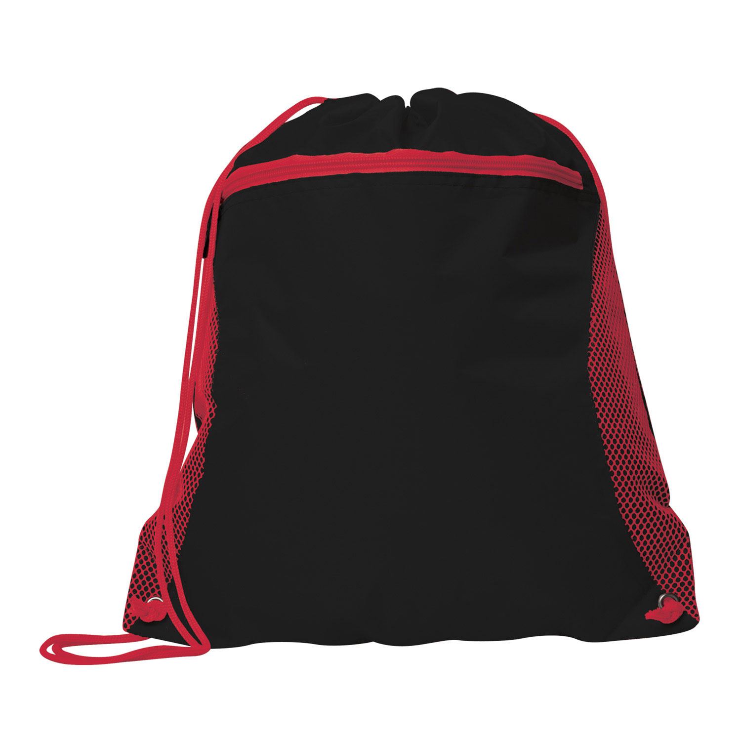 Front View of Black/Red Good Value™ Duo Color Mesh Pocket Sport Pack