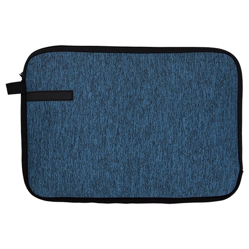 Front View of Blue Good Value™ Heather 13" Laptop Sleeve