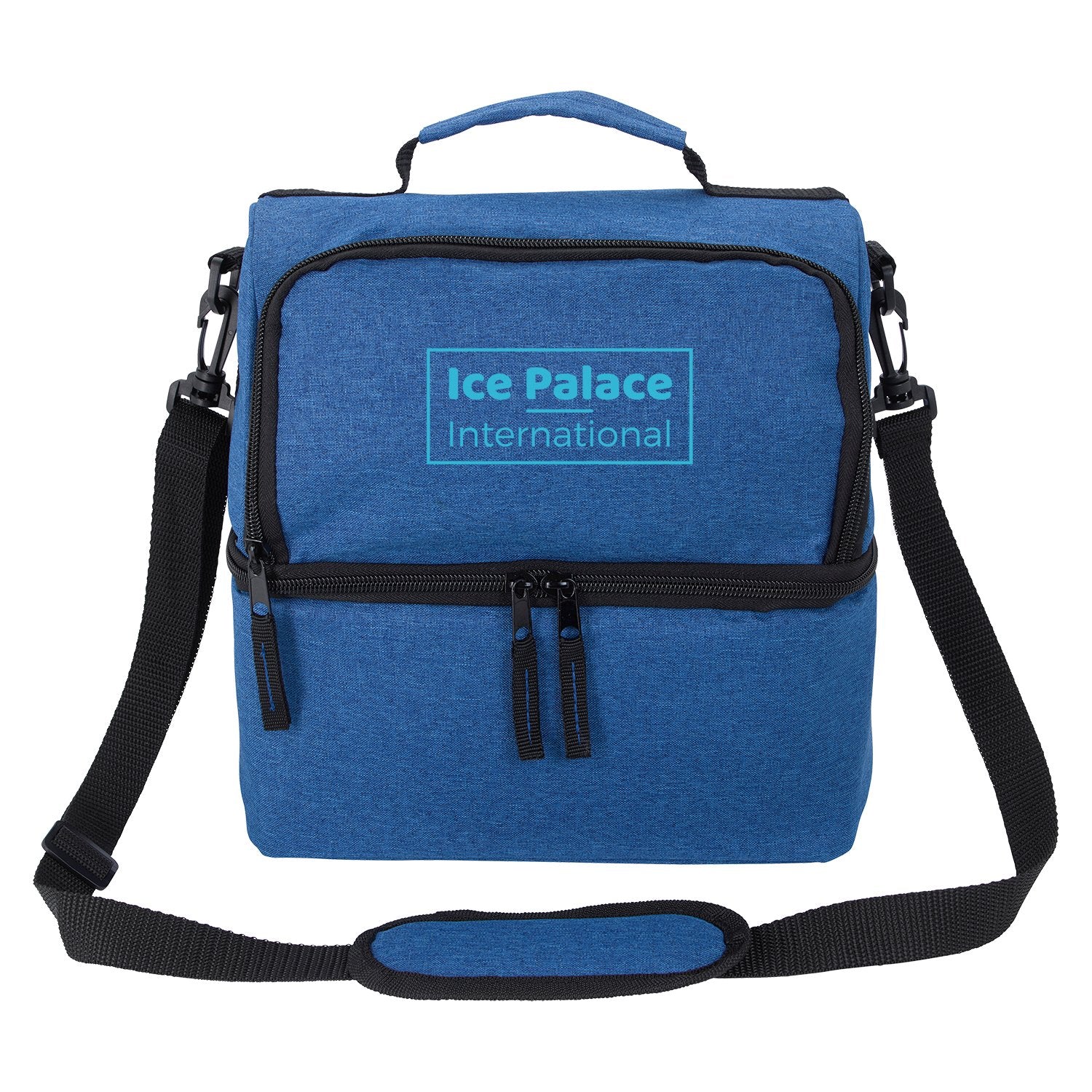 Front View of Blue Lunch Break  Dual Compartment Lunch Cooler