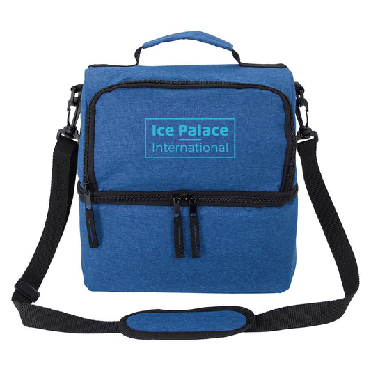 Front View of Blue Lunch Break  Dual Compartment Lunch Cooler