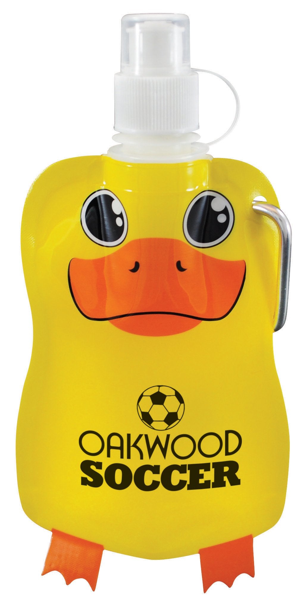 Front View of Duck Paws N Claws® Flat Bottle - 12 oz.