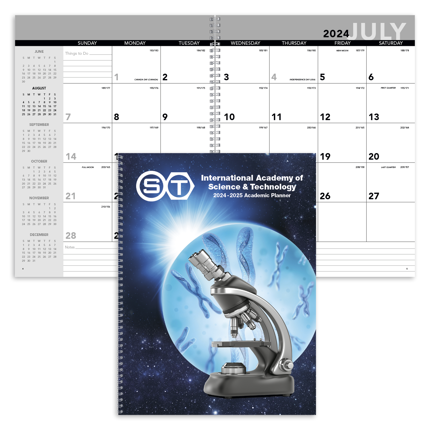 Front View of Triumph® Calendars Academic Year Desk Planner with Custom Cover.2026 Triumph® Calendars Academic Year Desk Planner with Custom Cover