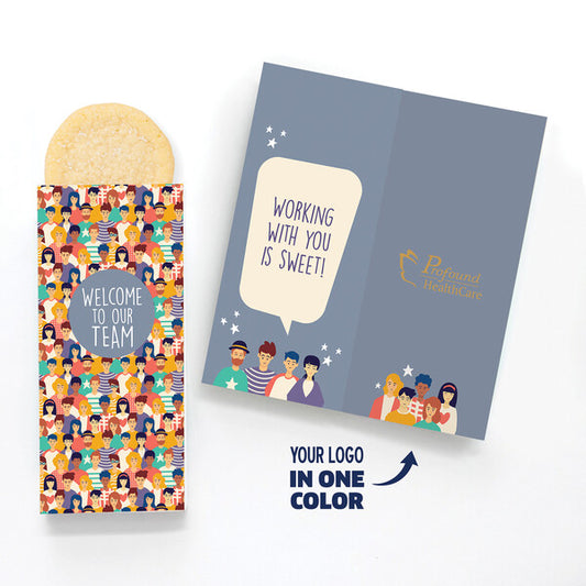 One Color Foil-Stamped Stock Welcome Sweeter Cards with Sugar Cookies