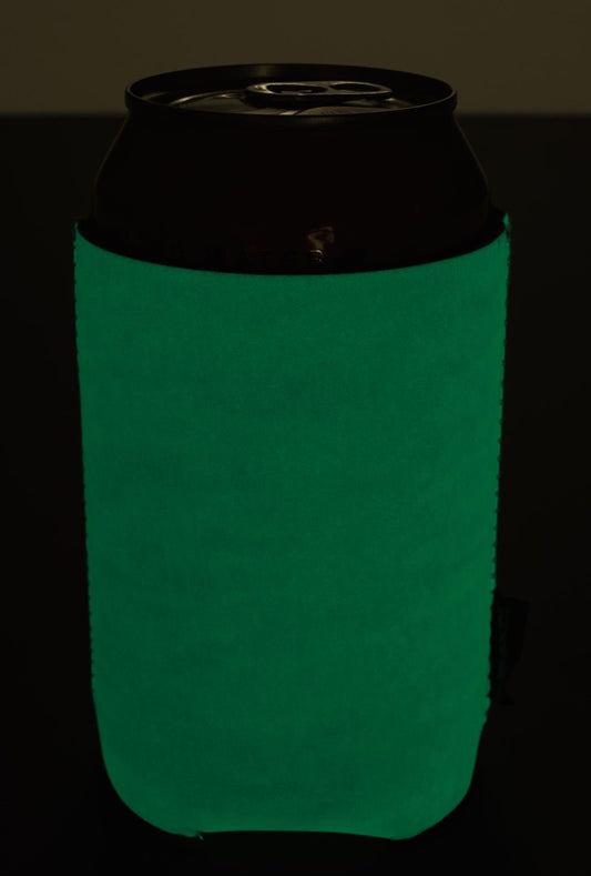 Front View of White Koozie® Glow-in-the-Dark Can Cooler